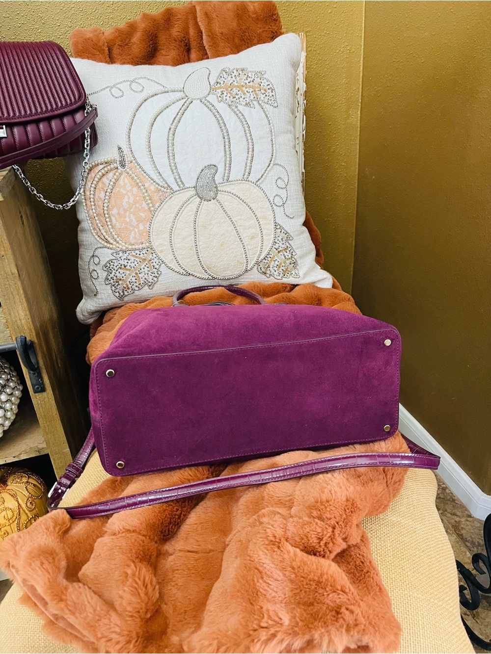 Kate Spade New York Thompson Street Suede And Croc Embossed Satchel Bag KP185 - Picture 11 of 17
